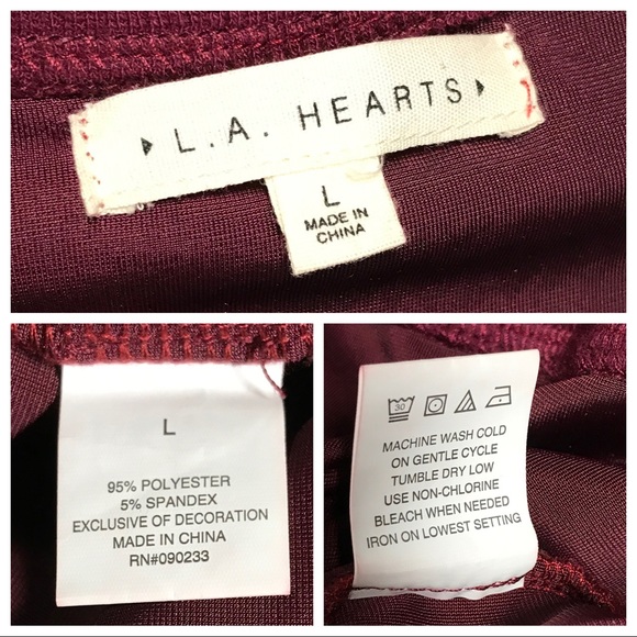 LA Hearts Burgundy Velour ZIP Up Jacket Sz L - Picture 3 of 3